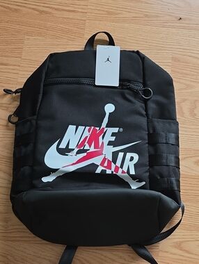 Jordan Black Backpack with White and Red Jumpman